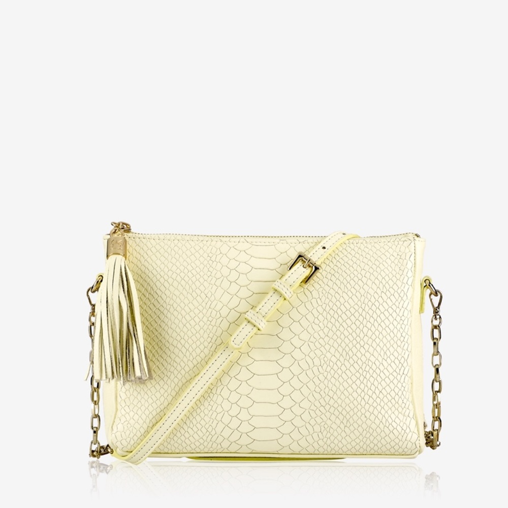 GiGi New York Hailey Crossbody Bag in Embossed Butter Yellow